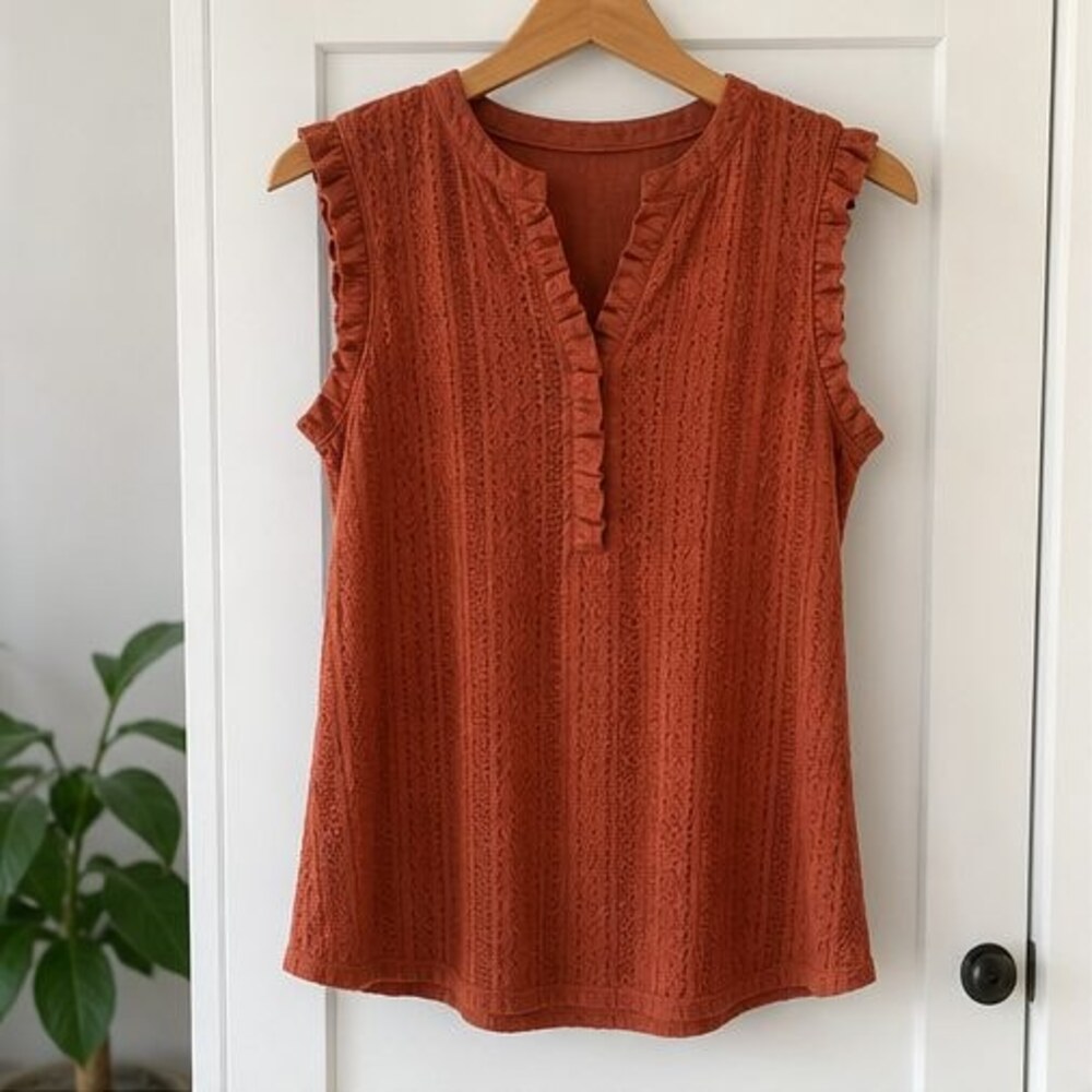 Rust Button Blouse